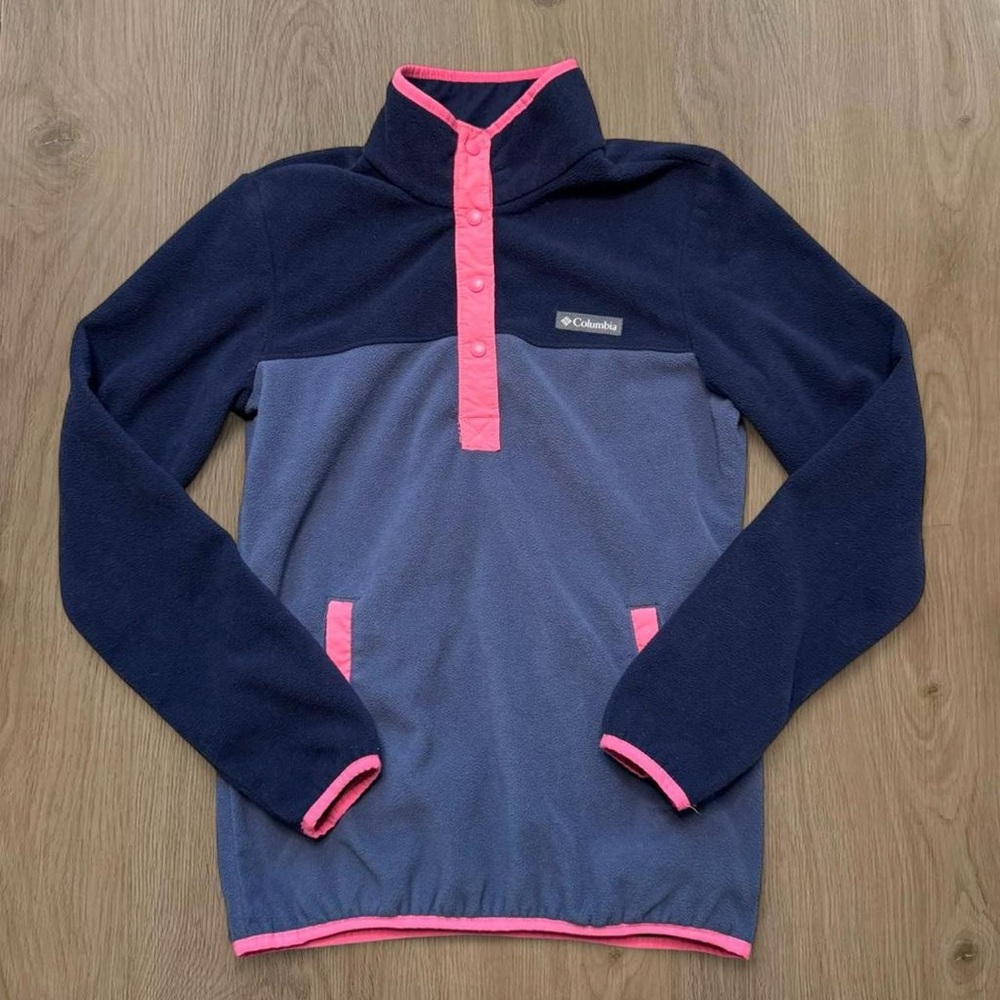 Columbia Sportswear Women’s Blue and Pink Half Snap Pullover Fleece